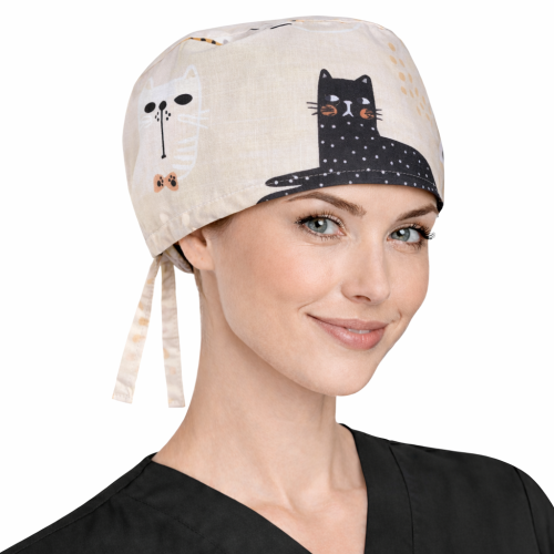 Czepek medyczny w kolorowe bajkowe wzory dla medyków W11.png