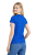 T-shirt damski krótki rękaw kolor chabrowy widok z tyłu.png