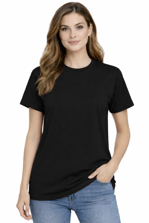 T-shirt damski krótki rękaw 100% bawełna kolor czarny.png