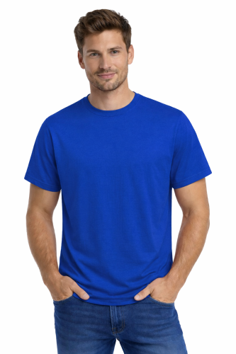 T-shirt męski krótki rękaw 100% bawełna kolor chabrowa.png