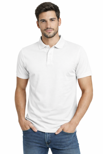 Koszulka polo męska krótki rękaw biała.png