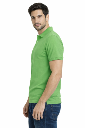 Koszulka polo męska krótki rękaw limonka widok z boku.png