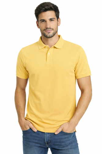 Koszulka polo męska krótki rękaw jasno żółta.png