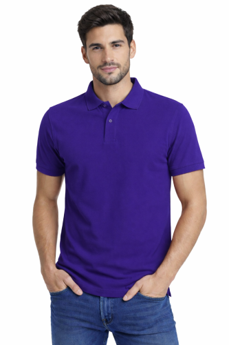 Koszulka polo męska krótki rękaw purpurowy.png