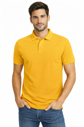 Koszulka polo męska krótki rękaw żółta.png