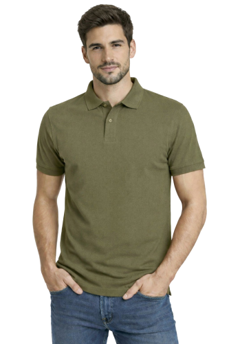 Koszulka polo męska krótki rękaw khaki