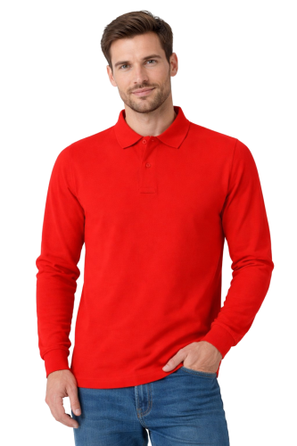 Koszulka polo męska z długim rekawem czerwona.png