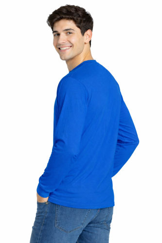 T-shirt męski z długim rękawem 170g chabrowy widok z tyłu.png