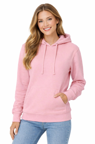 Bluza damska z kapturem kieszeniami różowa.png