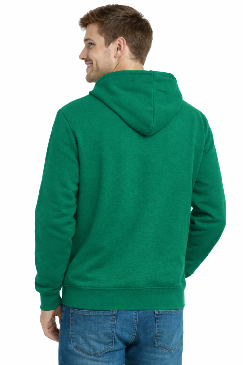Bluza-męska-zapinana-na-zamek-z-kapturem-kieszeniami-seledynowa-widok-z-tyłu.png
