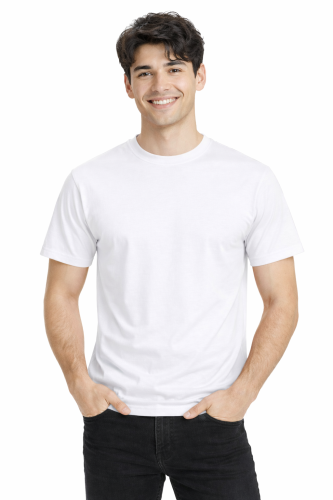 T-shirt męski z krótkim rękawem gramatura 190g biały.png