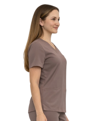 Bluza medyczna damska BASIC PREMIUM kolor cappucino