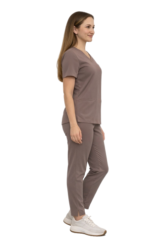 BASIC PREMIUM damski komplet medyczny w kolorze cappucino