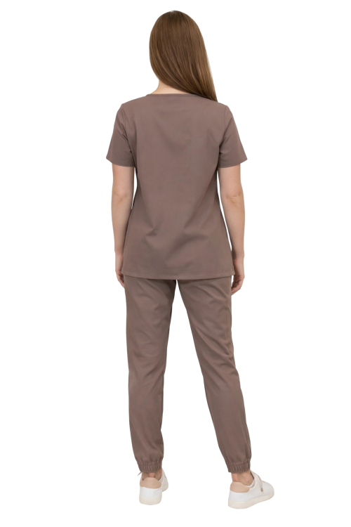 Scrubs CASUAL PREMIUM – damski cappucino komplet medyczny