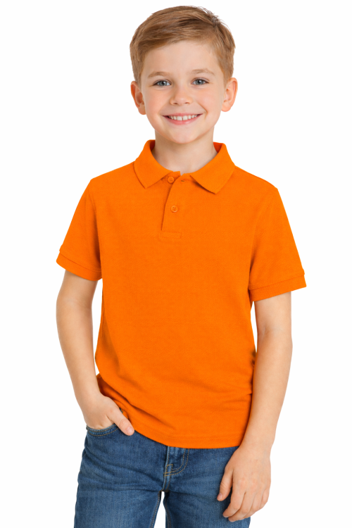 Koszulka polo dziecięca dla chłopca i dziewczynki w wieku 3-14 lat pomarańczowa.png