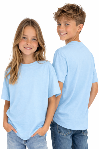 T-shirt dziecięcy dla chłopca i dziewczynki kolor jasny niebieski.png