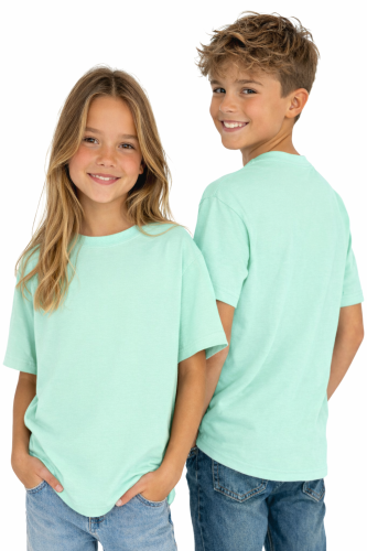 T-shirt dziecięcy dla chłopca i dziewczynki kolor miętowy.png