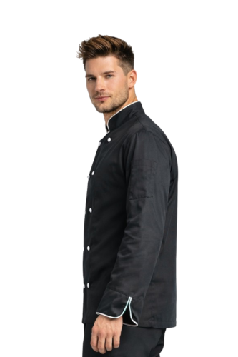 Czarna bluza kucharska z długim rękawem