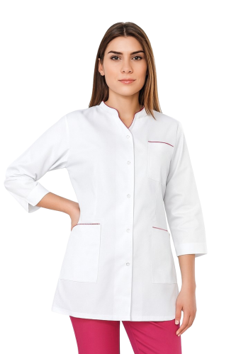 Żakiet medyczny damski biały z rękawem 3/4