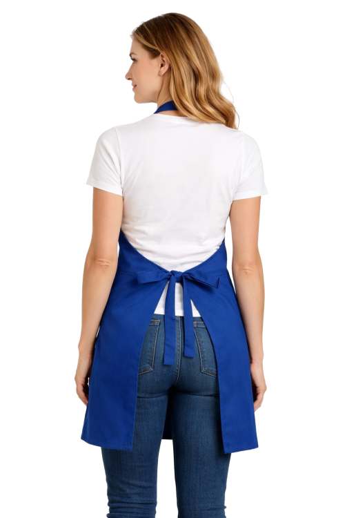 Fartuch techniczny z wieloma kieszeniami niebieski widok z tyłu.png