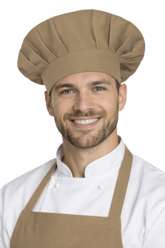 Czapka kucharska szefa kuchni unisex beżowa.png