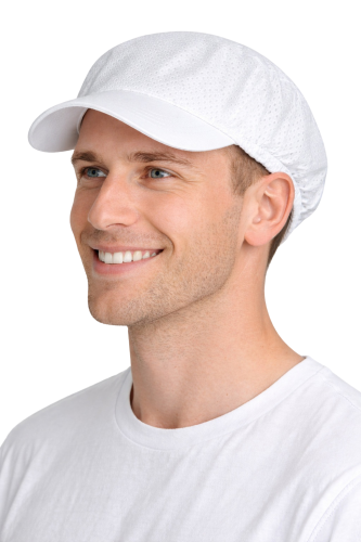 Czapka z daszkiem twardym smoothy biała.png