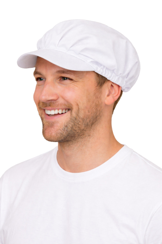 Czapka kucharska z twardym daszkiem spinner biała.png