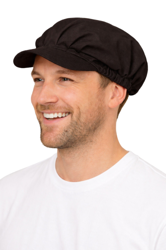 Czapka kucharska z twardym daszkiem spinner czarna.png