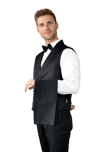 Czarna chusta kelnerska rozmiar 75x35 widok z boku.png