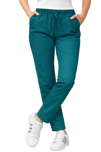 Spodnie medyczne cygaretki w kolorze morskim