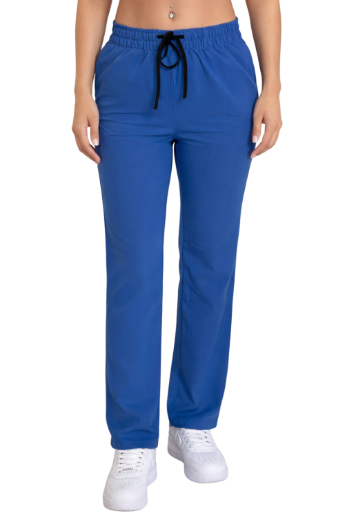 Spodnie medyczne klasyczne  prosta nogawka  w kolorze chabrowym