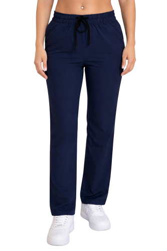 Spodnie medyczne klasyczne  prosta nogawka  w kolorze ciemny granat