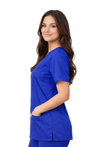 Chabrowa bluza chirurgiczna dla kobiet
