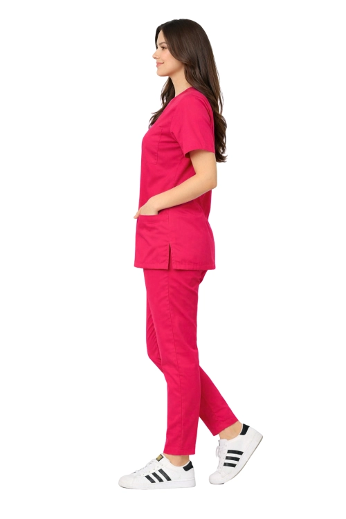 COMFORT FLEX amarantowy fartuch medyczny damski