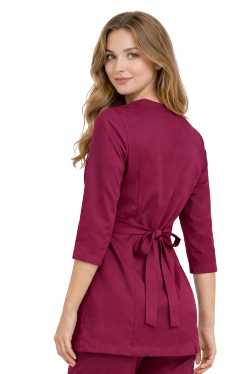 BASIC PREMIUM tunika medyczna damska 3/4 rękaw wiśnia
