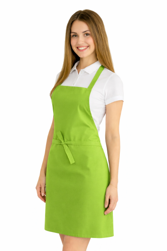 Fartuszek do kuchni dla gastronomii kolor limonka widok z boku.png