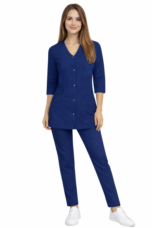 Damski komplet medyczny CASUAL PREMIUM w kolorze granatowym  rękaw 3/4