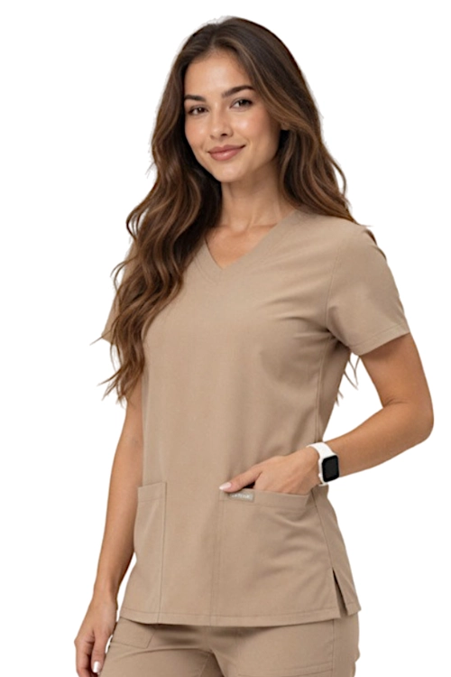 Beżowa bluza medyczna  originals ultra widok z boku.png